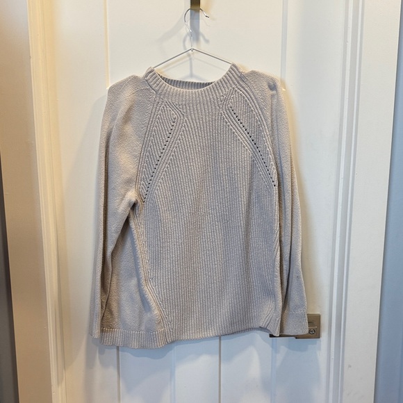 LOFT Soft Beige Crew Neck Sweater - Picture 1 of 2